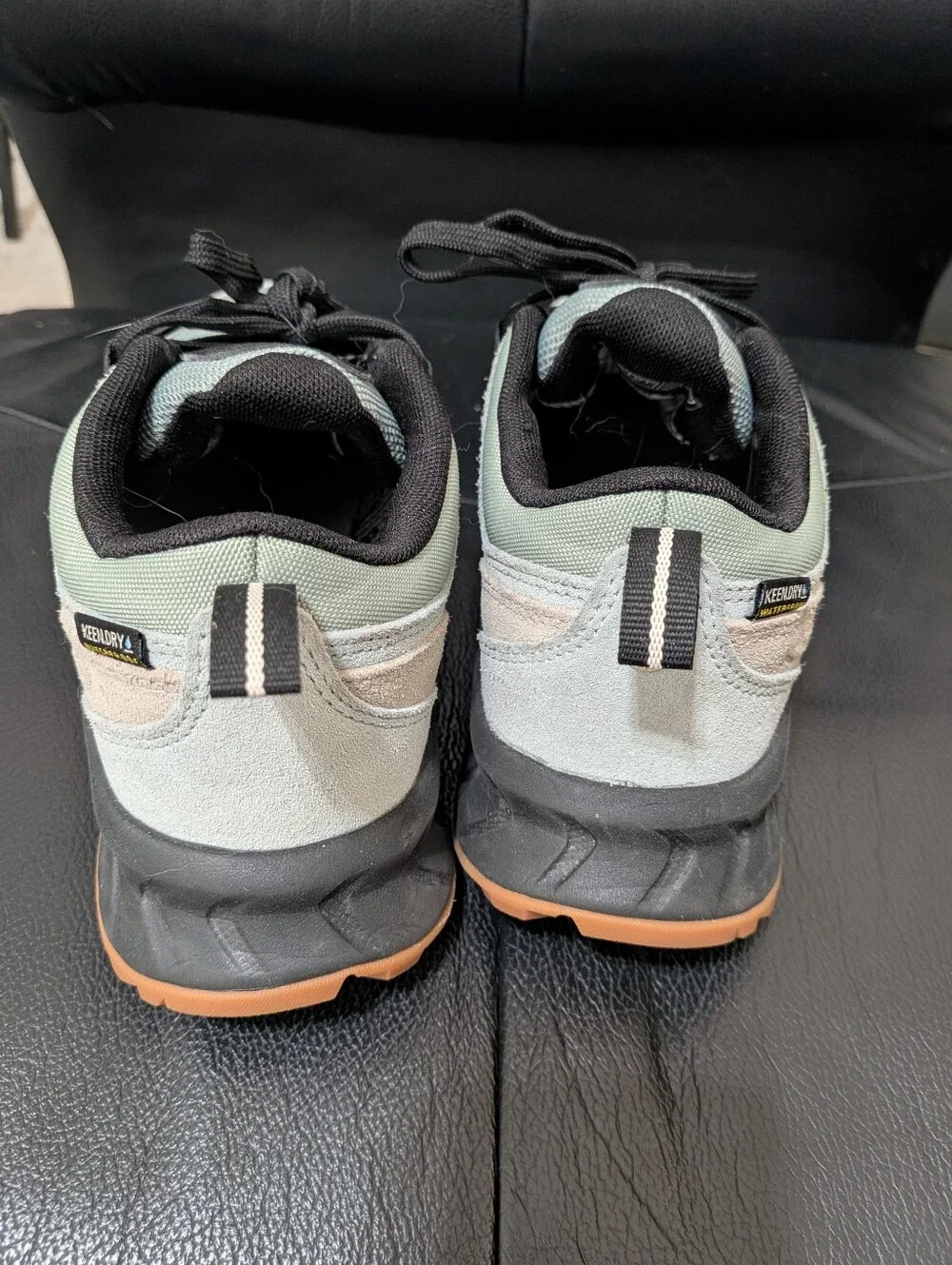 KEEN Women's Hightrail Low Waterproof Sneaker 6.5 Iceberg Green-Abbey Stone